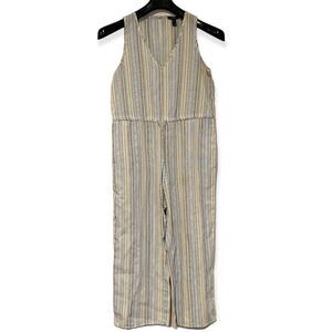 Drew Anthropologie Blue Multicolor Striped Drawstring Jumpsuit Size XS